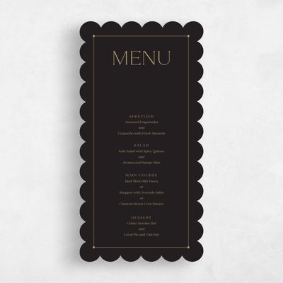 Brown Scalloped Wedding Menu - Colbie