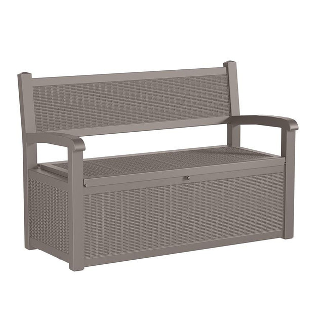 PatioZen 80 Gallon Outdoor Storage Bench Deck Box Waterproof Lockable,Outdoor Storage Furniture for Patio,Garden and Cushions(Gray)