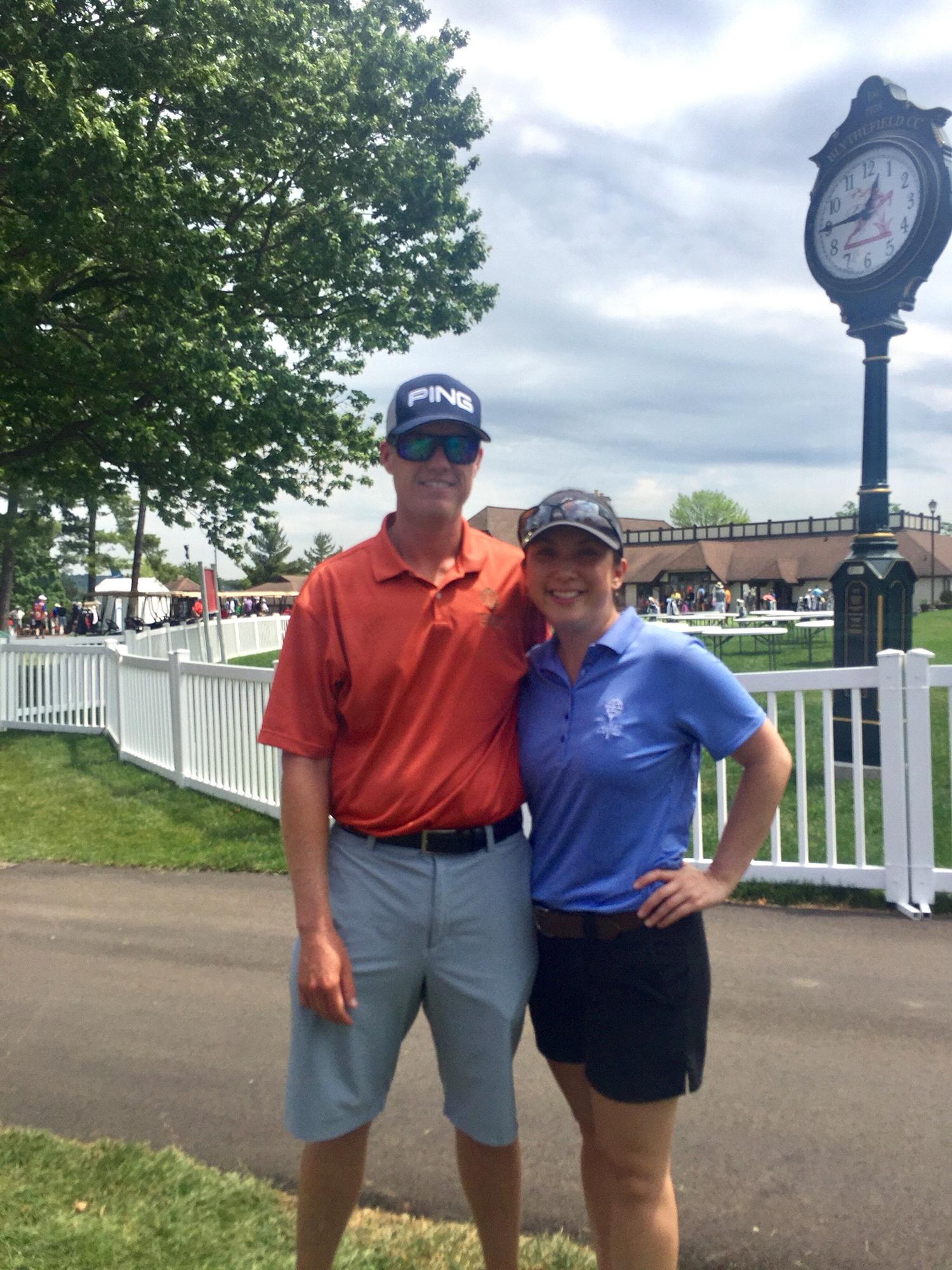 Final smiles after a special round of golf for Tracy: playing in the Meijer LPGA Classic Pro-Am with Olympic Gold Medalist Inbee Park.