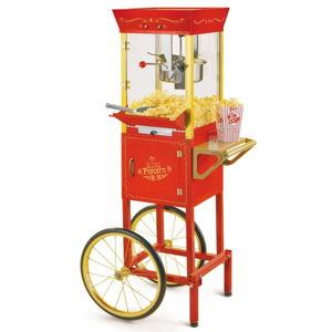Nostalgia Vintage Professional Popcorn Cart - 8-Ounce Kettle - 53 Inches Tall - Red