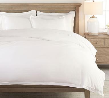 Pottery Barn Queen Washed Cotton Sateen Duvet Cover - White