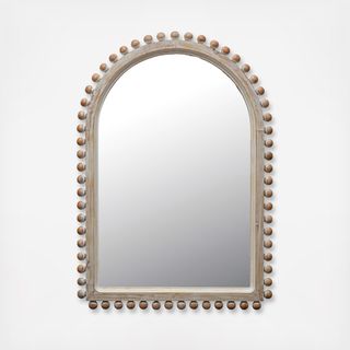Arched Wall Mirror with Hobnail Fir Wood Frame