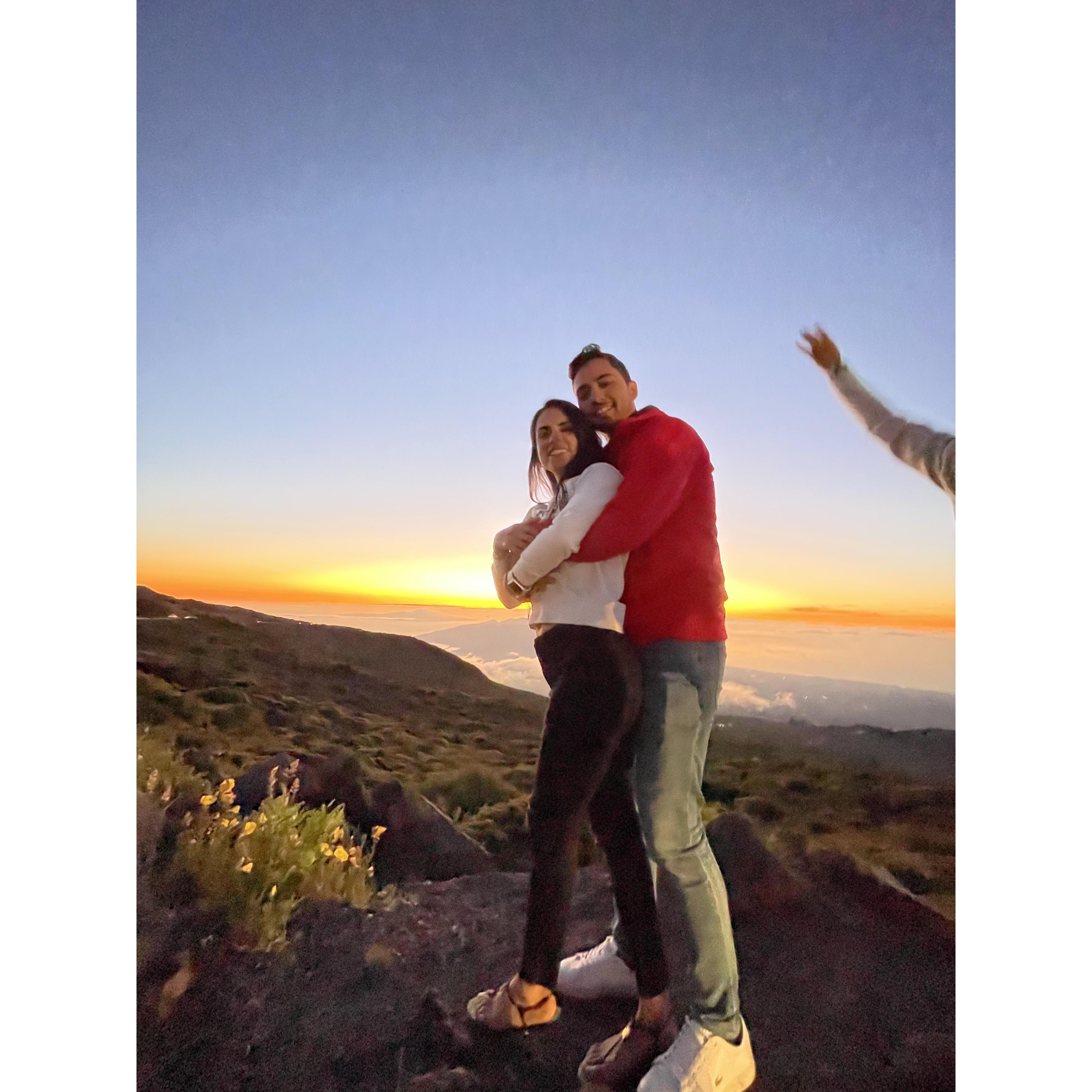 The one with the sunset in Haleakala, Maui, Hawaii.