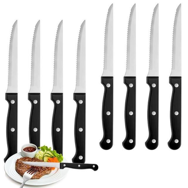 Steak Knives Set of 12, Sharp Triple Rivet Steak Knife Sets, High-Carbon Stainless Steel Serrated Blades, Ergonomic Handles Serrated Steak Knives, Dinner Knife for Kitchen Restaurant, Dishwasher Safe