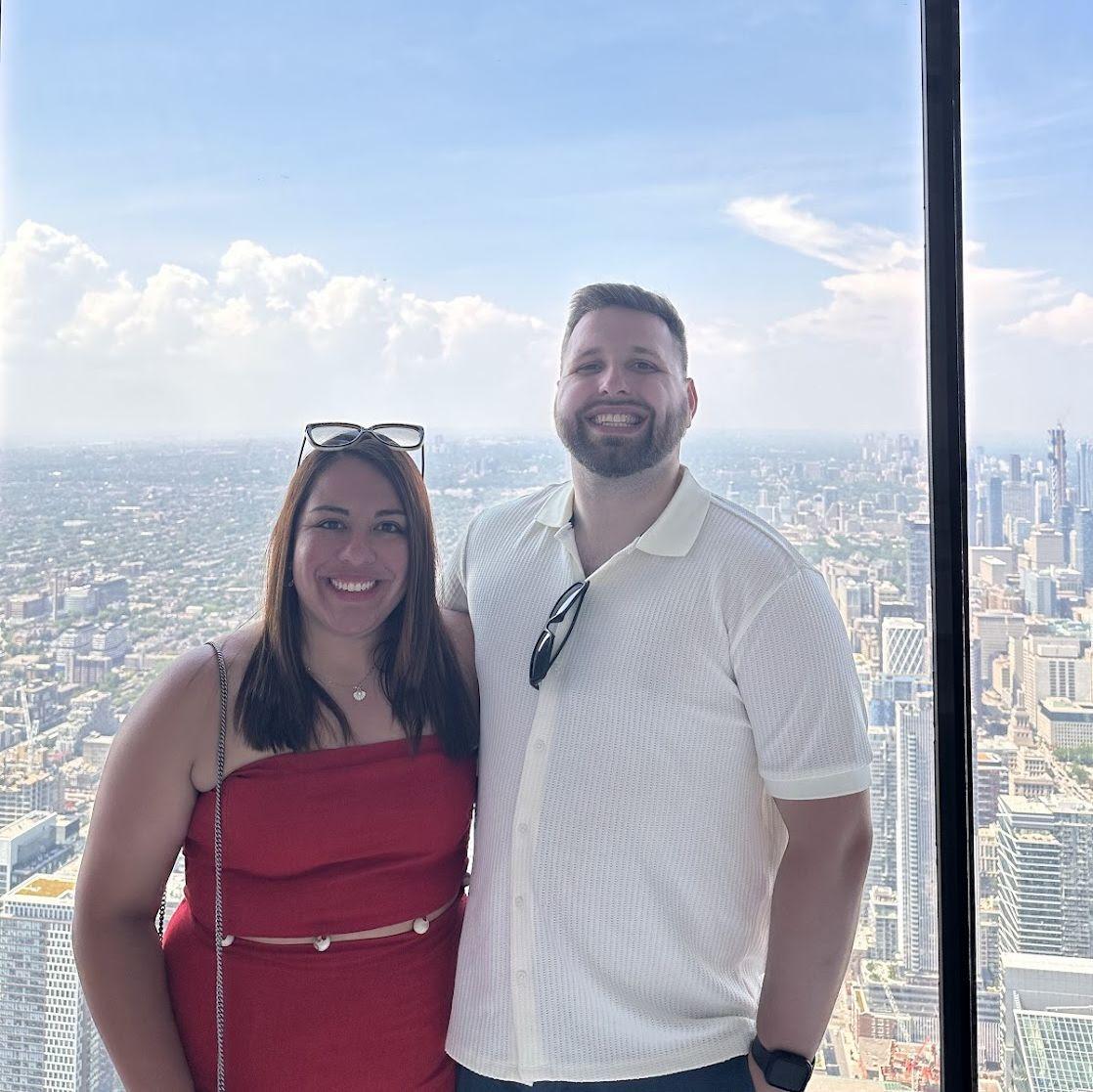 High above the city, close to each other: Toronto, CAN.