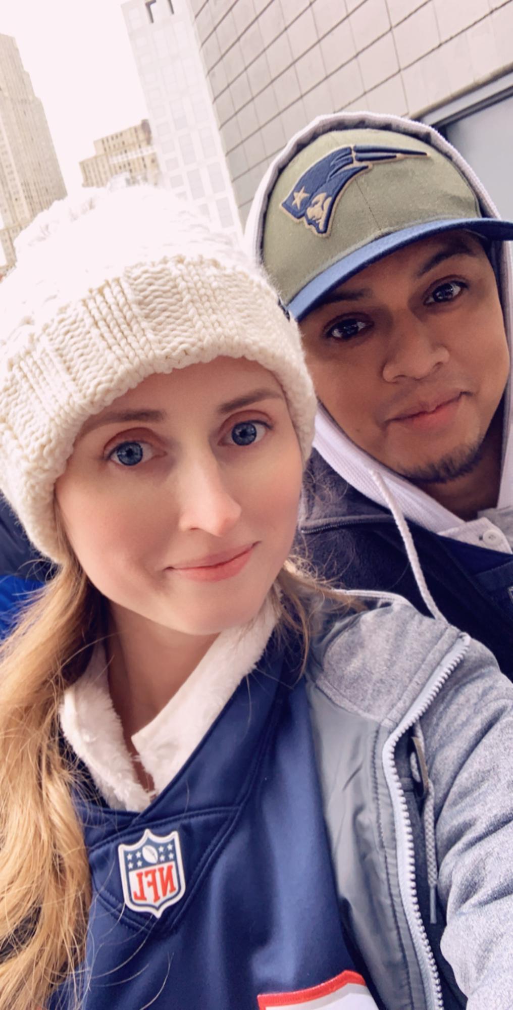 Our first NFL game together to see the Patriots - 2019
