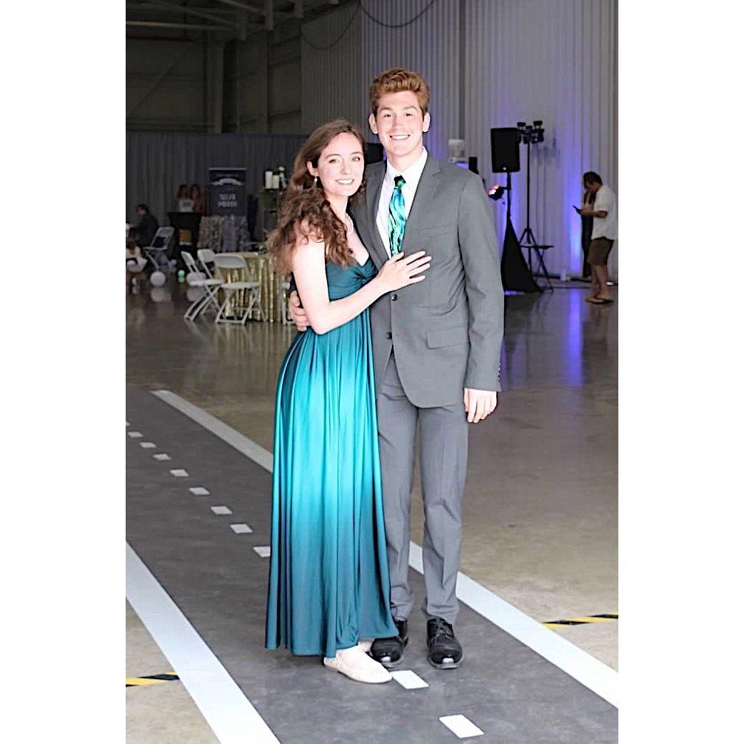 Grace and Luke at senior prom, spring 2021.