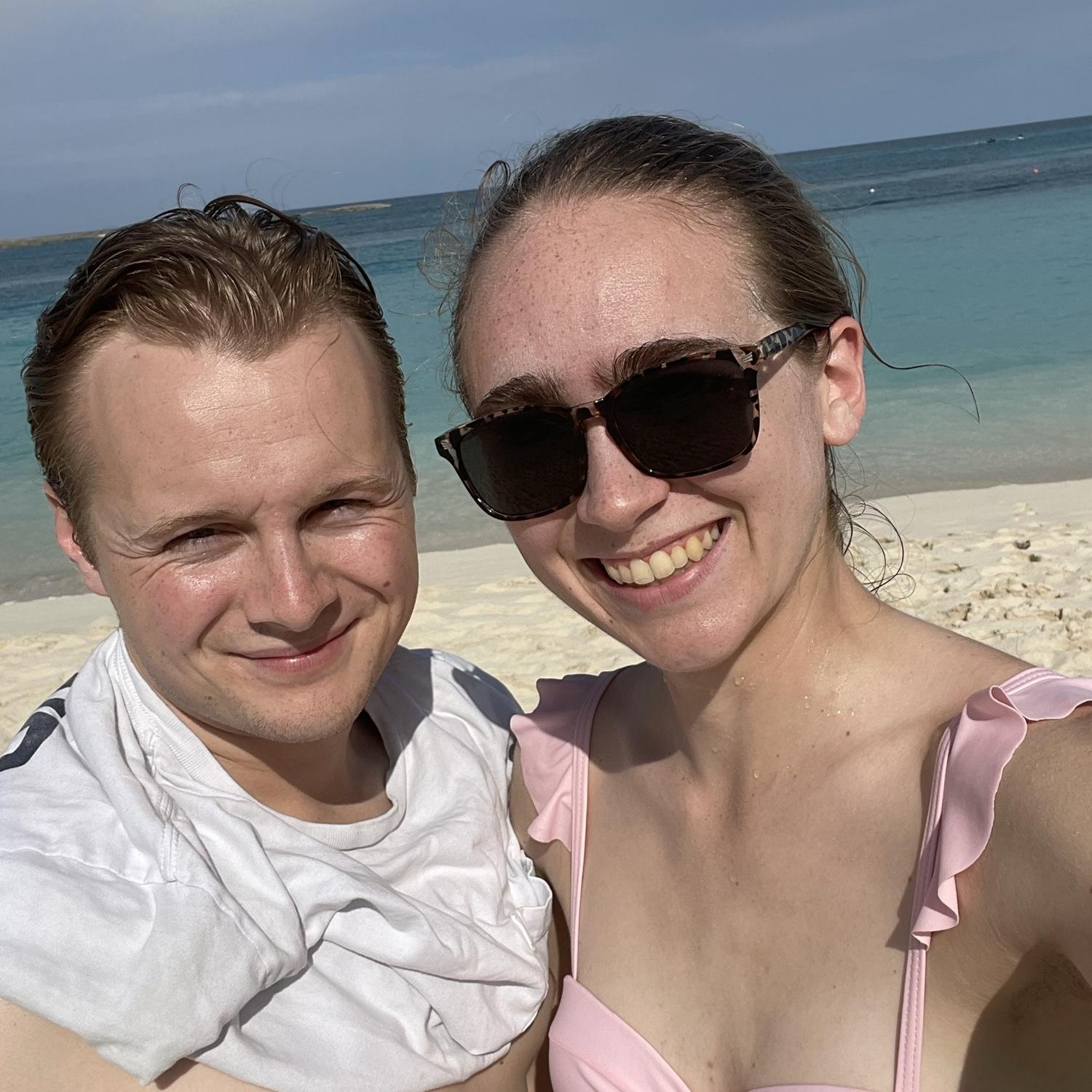 Kristen and Sean at the Bahamas. They had a blast and enjoyed the Bahama Mamas!