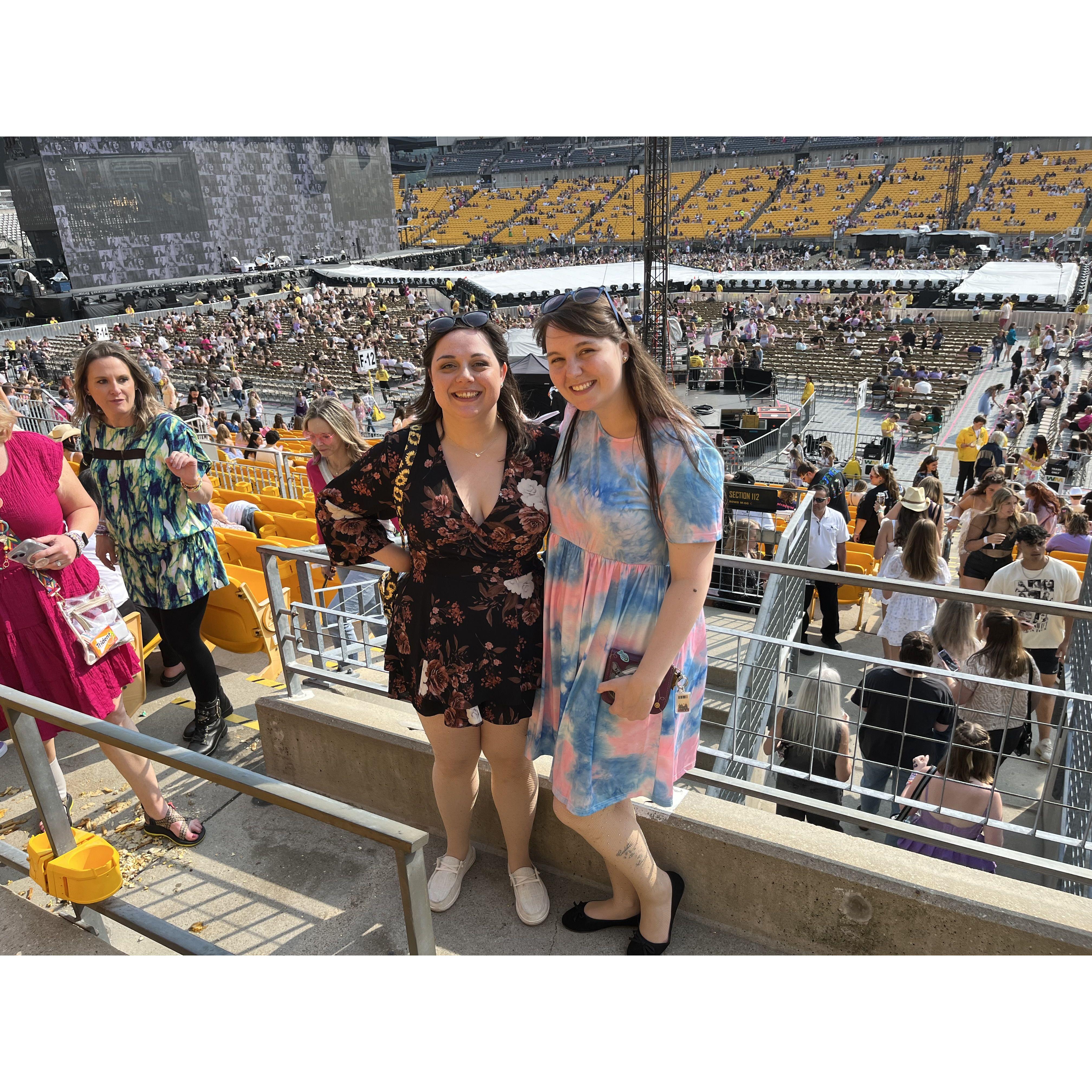 Nicole and I enjoying a great night at Taylor Swift's Eras Tour!