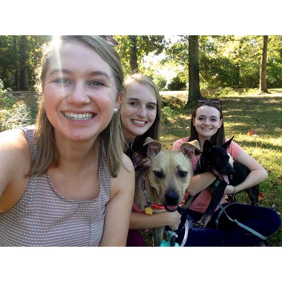 Olivia, pups, and friends in North Carolina - 2019