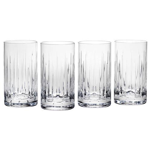 Reed & Barton Soho Modern Classic Clear Crystal Highball Glass - Set of 4