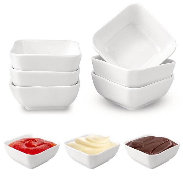 Guyuyii Ceramic Dipping Sauce Cups - Stackable 3.38 oz White Soy Sauce Dish Set, Perfect for Dipping Bowls, Ideal for Condiments, Sauces and More - Friendly Addition to Your Kitchen Collection