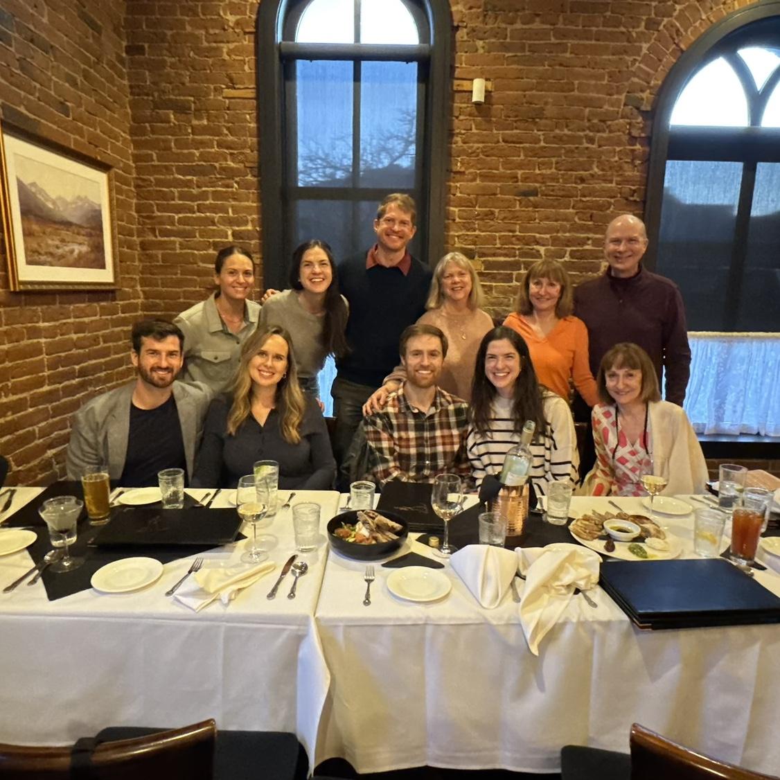 Matt held a surprise family dinner after proposing to Emma! We were so thankful that Weston, Deborah, Sharon, Brian, and Sandy were able to make the trip out to celebrate.
