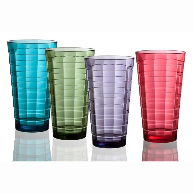 CreativeWare 20-Ounce Mosaic Plastic Tumbler Set, Set of 8 Cups
