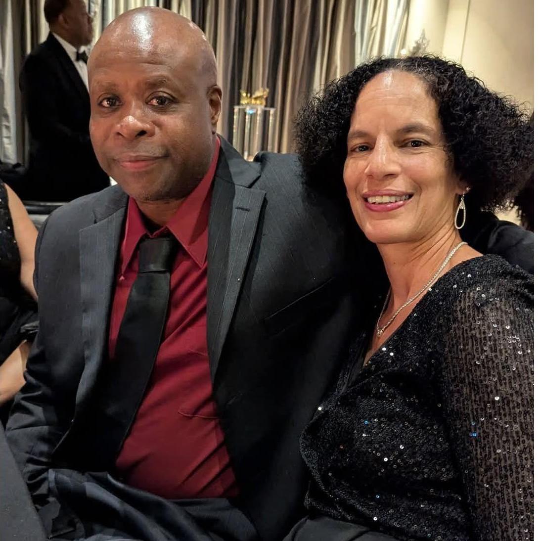 The Bride's Best Friend since 8th Grade, Michelle, and her husband, Darryl