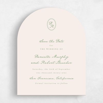 Linen, Beige Wedding Save the Date - Dolores Portrait