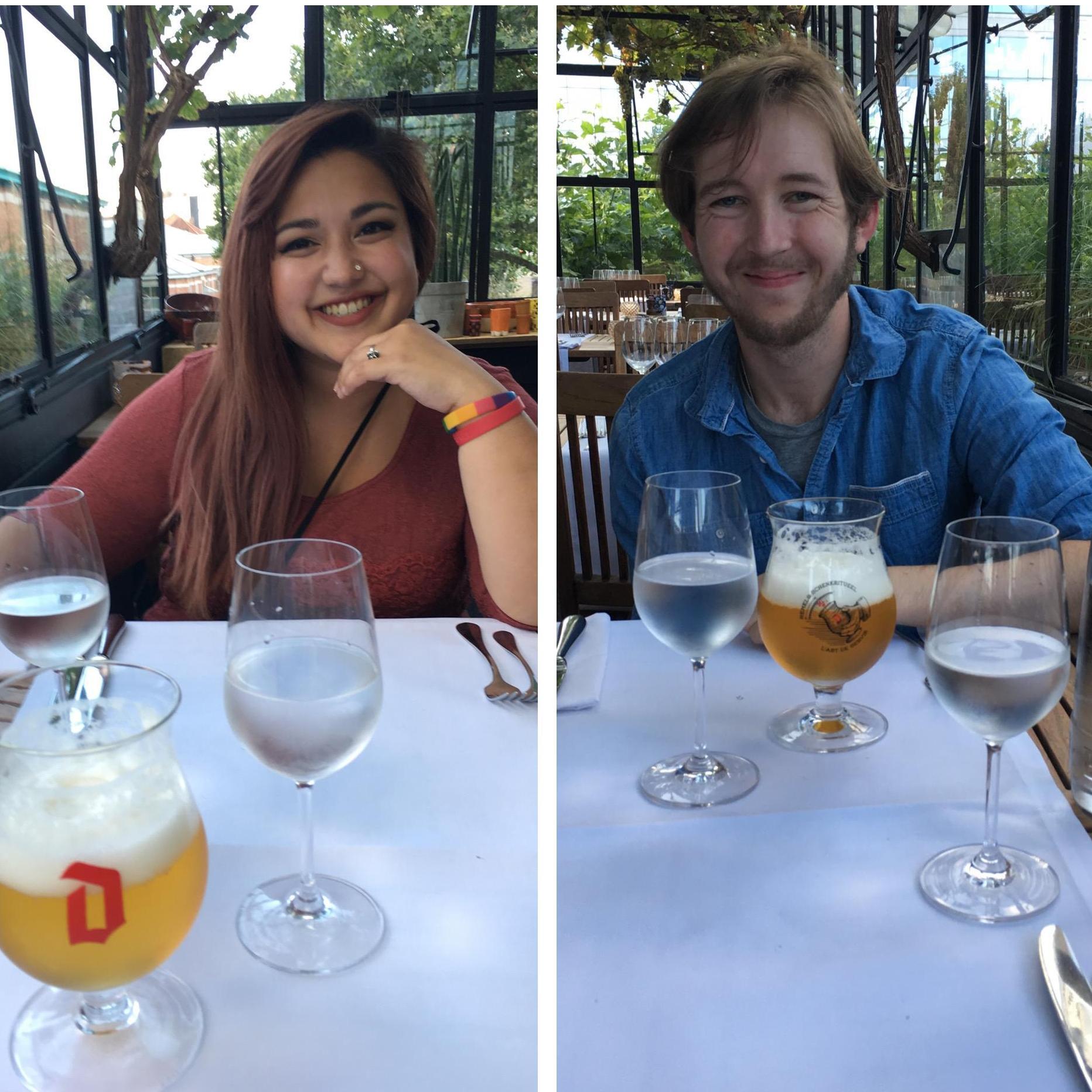 Last dinner date in Etterbeek, Belgium, before traveling to the Netherlands