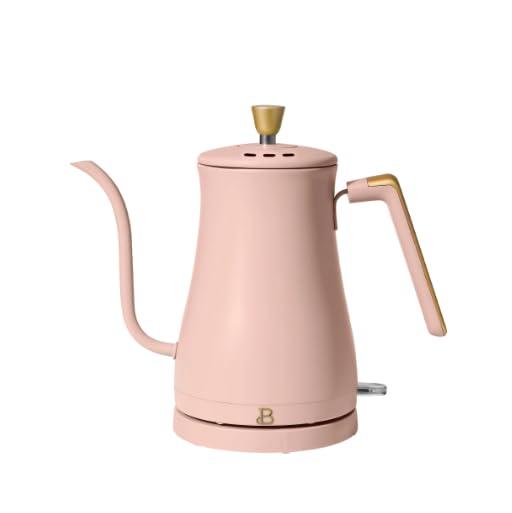 Beautiful 1-Liter Electric Gooseneck Kettle 1200 W, by Drew Barrymore, (8 Colors to Choose From) (Rose)