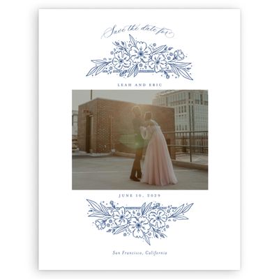 Blue Rustic Wedding Digital Save the Date - Yolande Photo