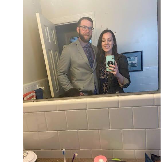Getting ready for the first wedding we attended together.