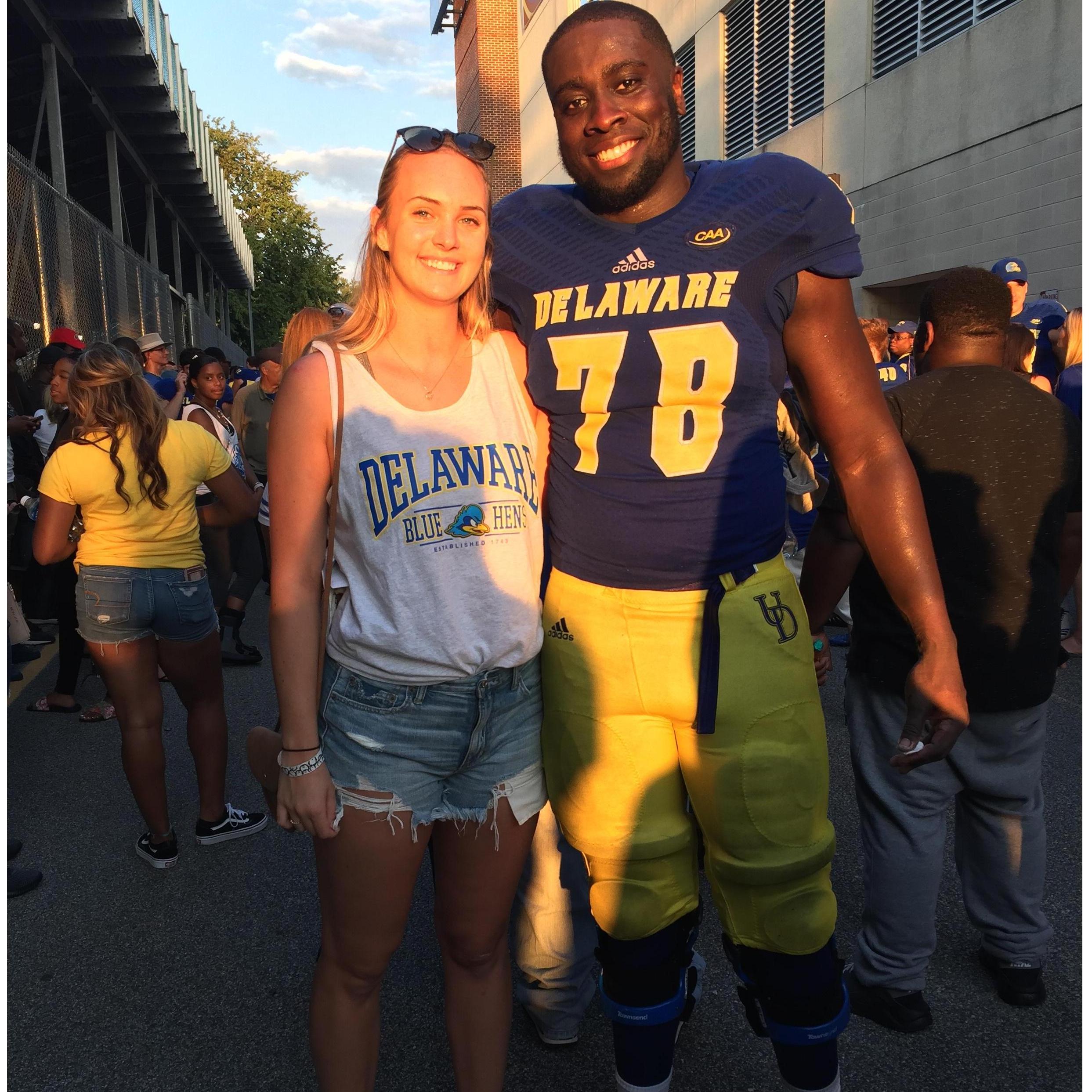 After a big UD win!! Go Hens!!