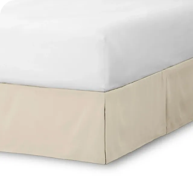 Tailored 15 inch Pleated Sand Queen Bed Skirt by Bare Home