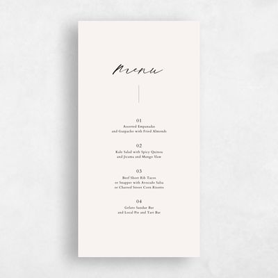 Beige Elegant Wedding Menu - Beaulieu