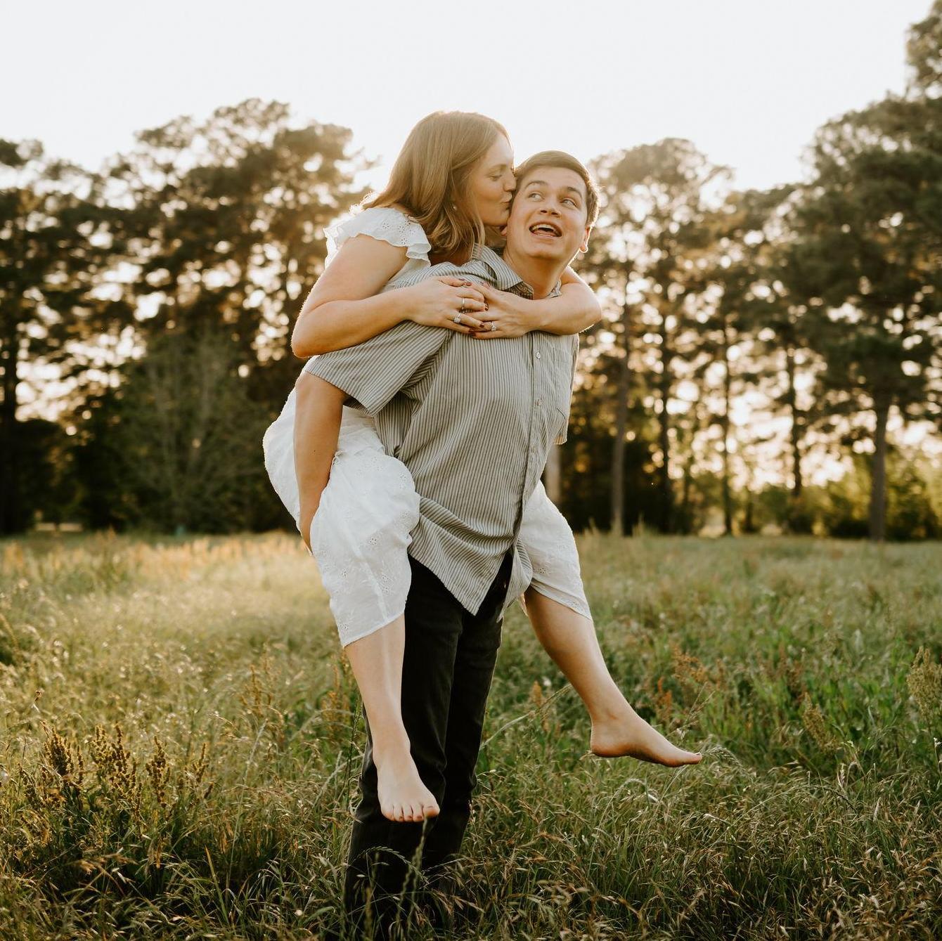 Taking engagement photos in Houston. April 2025.