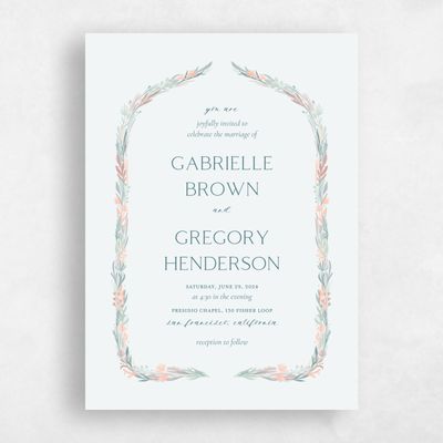 Mist, Blue Wedding Invitation - Kenela Portrait