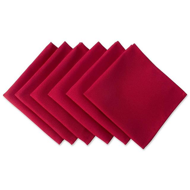 DII Wrinkle Resistant 20x20" Polyester Napkin, Pack of 6, Red - Perfect for Brunch, Catering Events, Thanksgiving, Dinner Parties, Christmas and Everyday Use