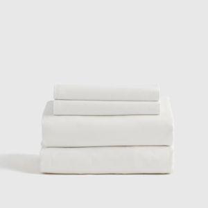 Organic Brushed Cotton Sheet Set in White
