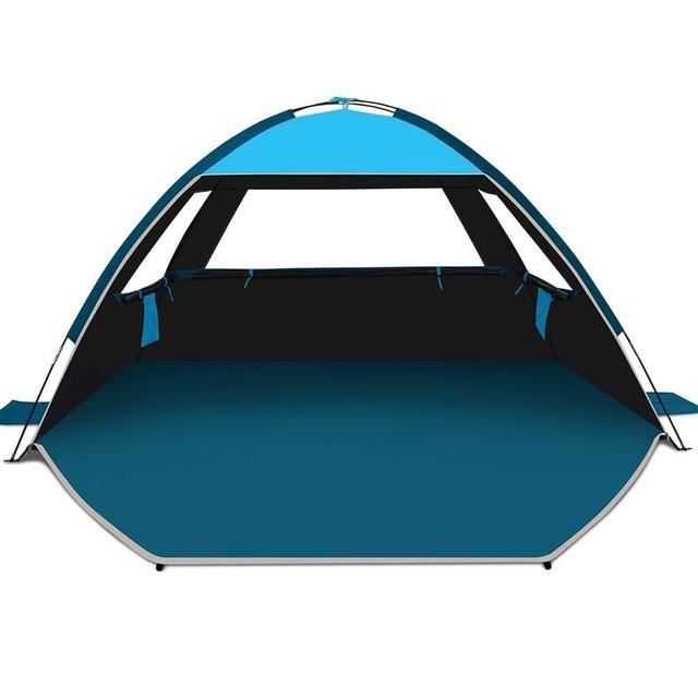 COMMOUDS Beach Tent Sun Shade for 3/4-5/6-7/8-10 Person, UPF 50+ Beach Sun Shelter Canopy Tent, Lightweight, Easy Set Up and Carry