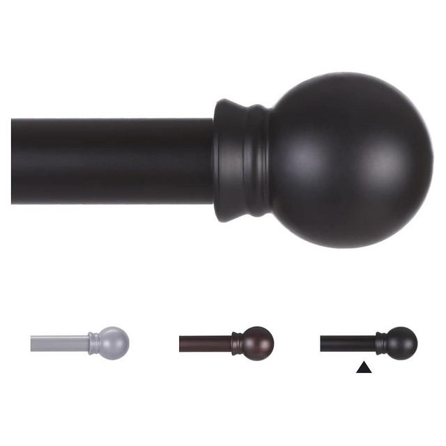 Thestoa Curtain Rods for Windows 48 to 84-92 inch, 5/8" Matte Black Curtain Rods, Stainless Steel Small Curtain Rods for Bedroom, Living Room,Kitchen,Farmhouse, Outdoor Curtain rod Black