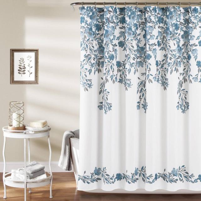 72"x72" Tanisha Shower Curtain Blue/Gray - Lush Décor