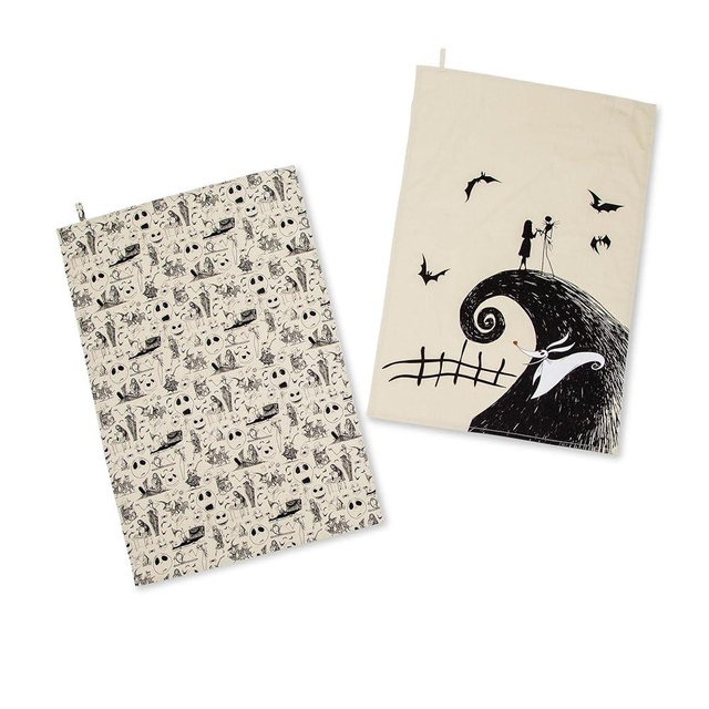 Disney The Nightmare Before Christmas Black and White Kitchen Hand Towel Set | Quick-Dry Wash Cloth, Highly Absorbent Dish Towel