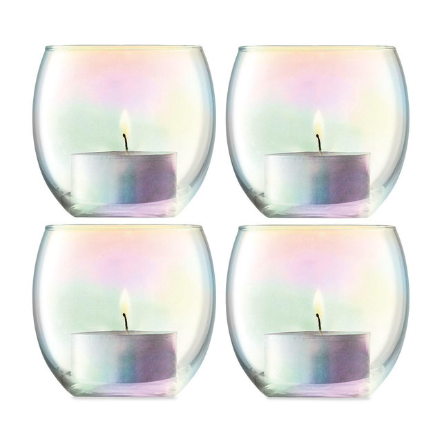 LSA Mother of Pearl Look Votive Holders, Set of 4