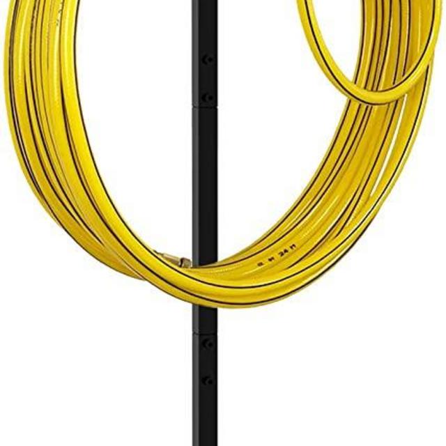 Artigarden Freestanding Garden Hose Holder Hanger, Heavy Duty Metal Water Hose Storage Stand Rack for Yard Lawn, Bright Black (Hose not Included)