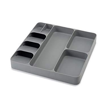 Joseph Joseph 85127 DrawerStore Kitchen Drawer Organizer Tray for Cutlery Utensil and Gadgets, Gray