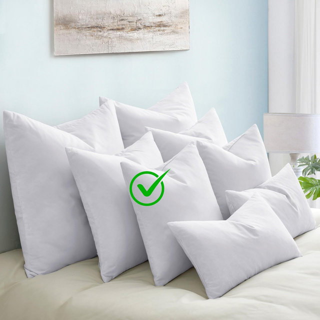 Peace Nest 2 Pack Feather Down Throw Pillow Insert, White, 18" x 18"