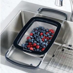 KitchenAid Expandable Stainless Steel Colander, Black