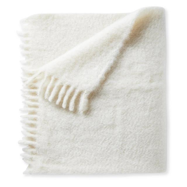 Albion Mohair Throw - Ivory