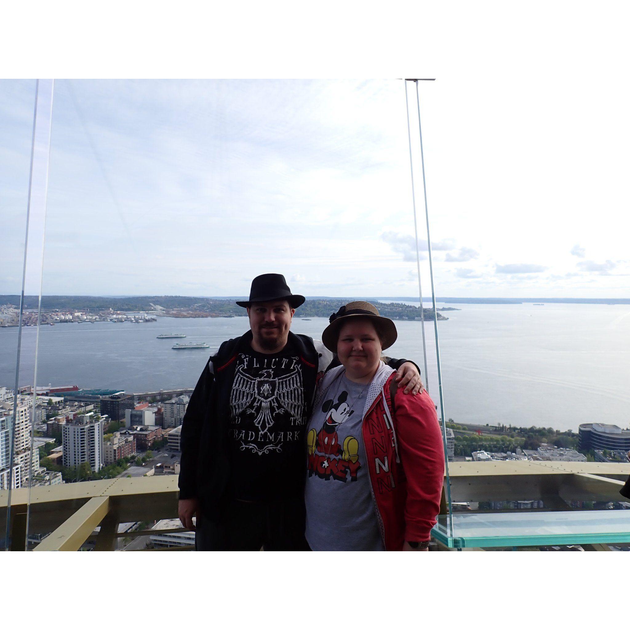 Them on the Space Needle in Seattle.