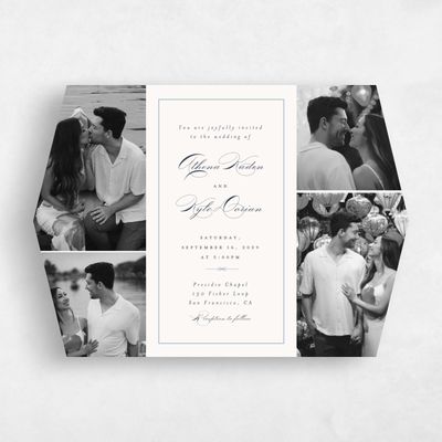 Blue Diamond Wedding Invitation - Perseus Multiphoto