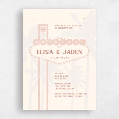 Mist, Blue Wedding Invitation - Vegas Classic