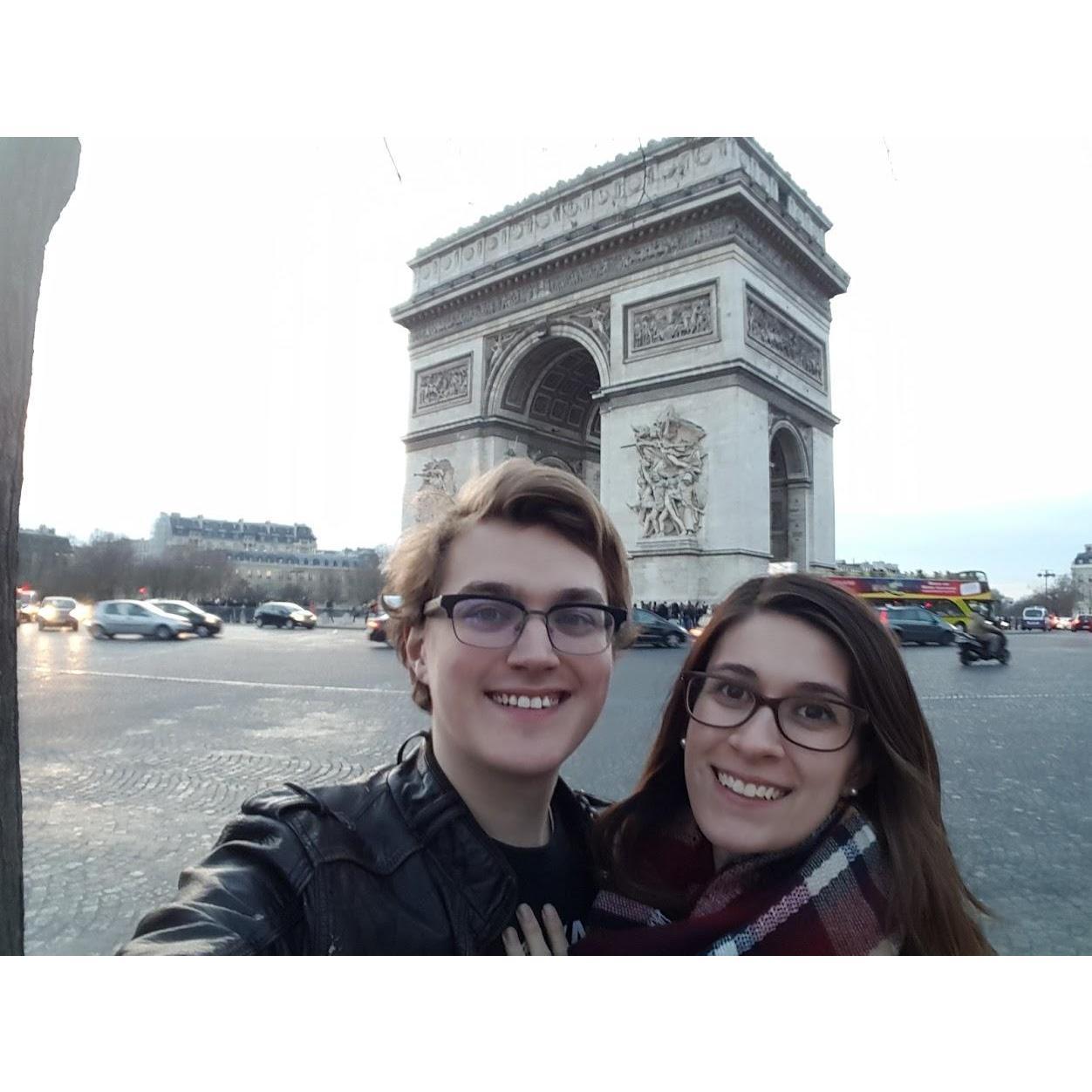 Us in Paris at the Arc de Triomphe
