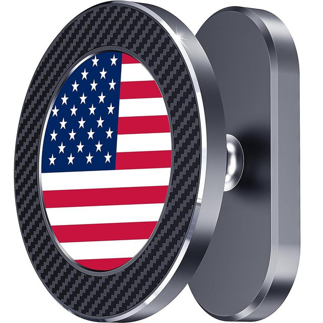 A2C American Flag Alloy Magnetic Golf Cart Phone Holder Compatible with MagSafe iPhone 12-17 Mini Fits EZGO, Club Car, Yamaha, Icon, Golf Accessories for Men Golfers Women Essentials Gift (US Flag)