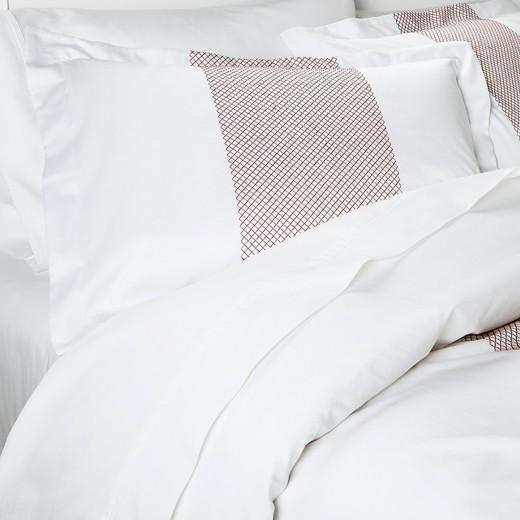 Copper & White - King - Embroidered Band Duvet & Sham Set Fieldcrest™