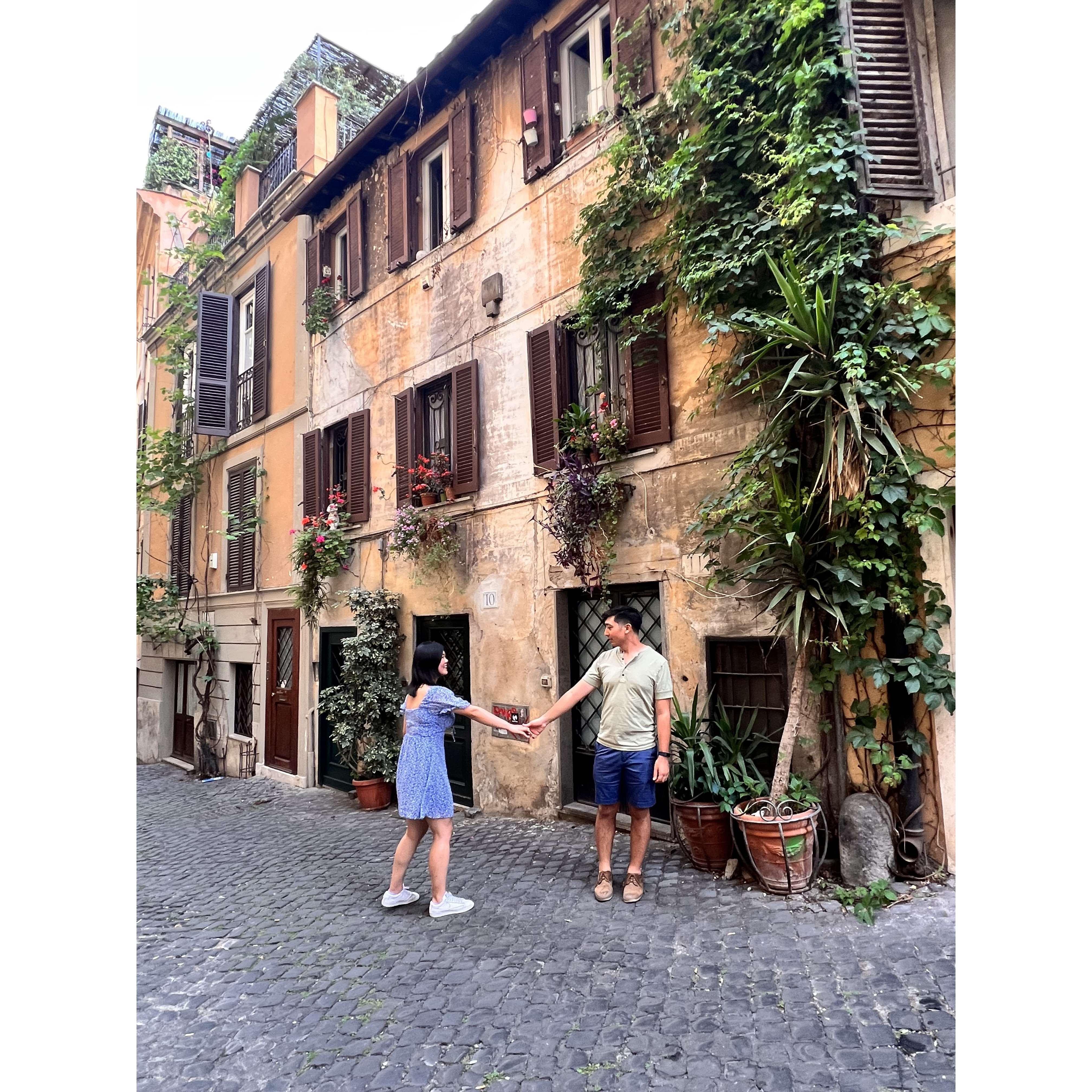 On the streets of Roma - photo taken by friends in a fun photoshoot.