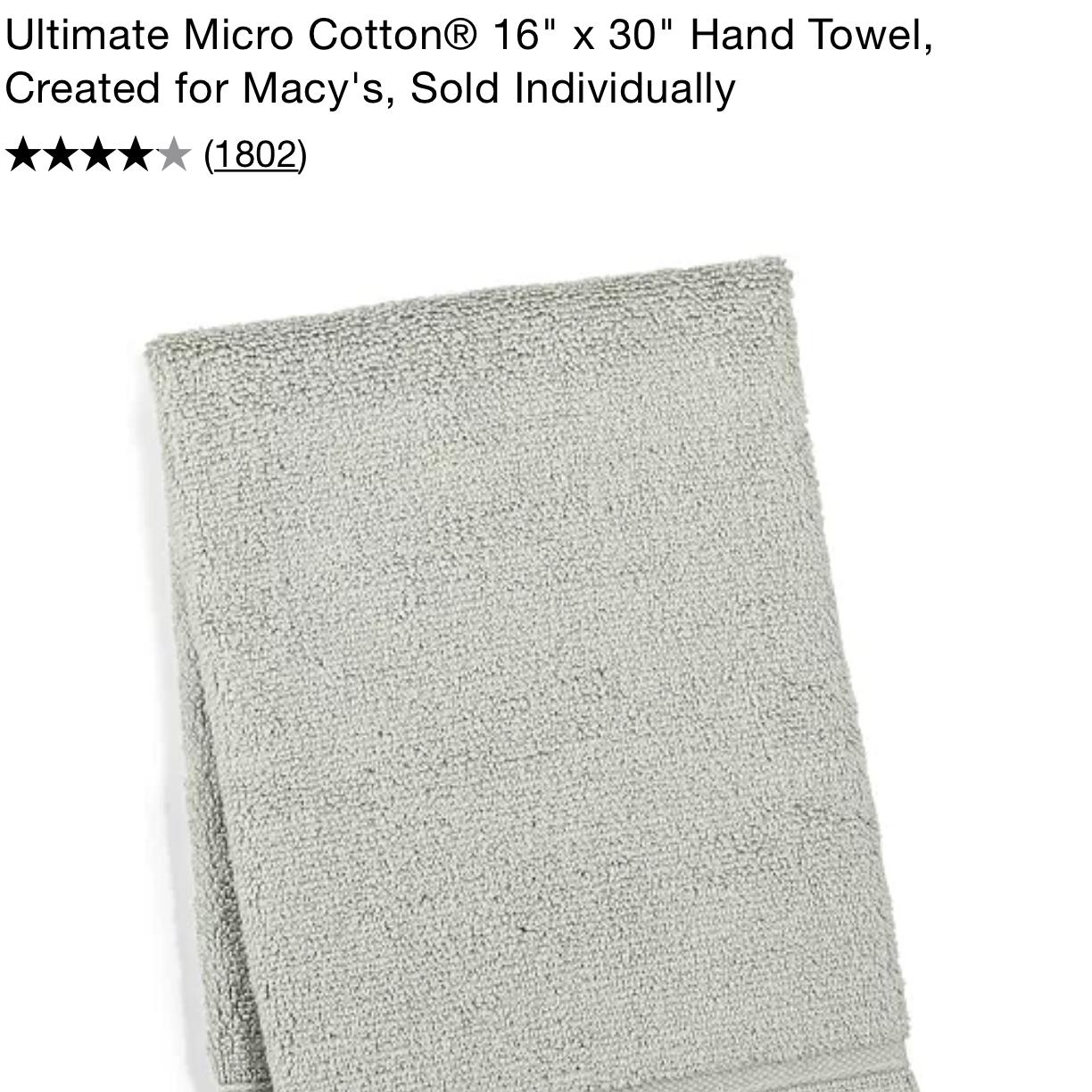 Hand Towel: Ultimate Micro Cotton® 16x30, Glacier