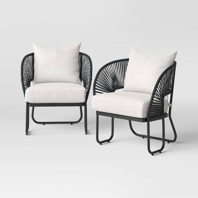 Mackworth 2pk Rope Patio Club Chairs, Outdoor Furniture - Black - Threshold™